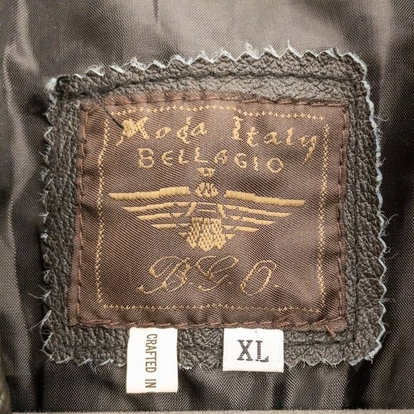 Vintage Moda Italy Bellagio Genuine Leather Jacket | Size XL | Classic Black - Picture 5 of 5